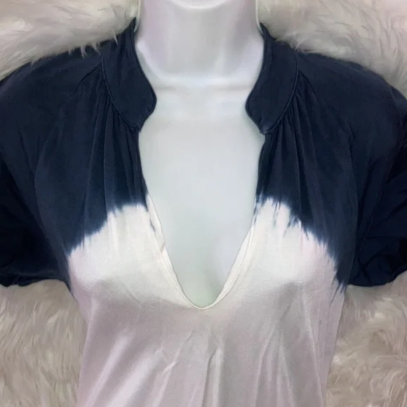 ZARA Blue White Ombre Dress Tunic Top Dress with Balloon Sleeves M - Picture 2 of 15
